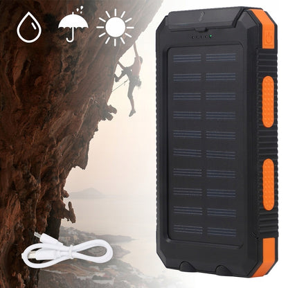 Powerbankas 30000 mah su saulės įkrovimu, žibintuvėliu ir kompasu