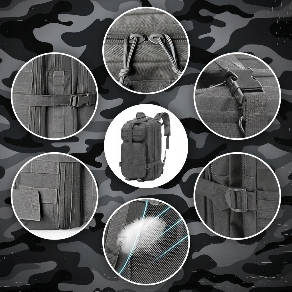 Karinė taktinė kuprinė turistams – 38 l talpa, atspari vandeniui