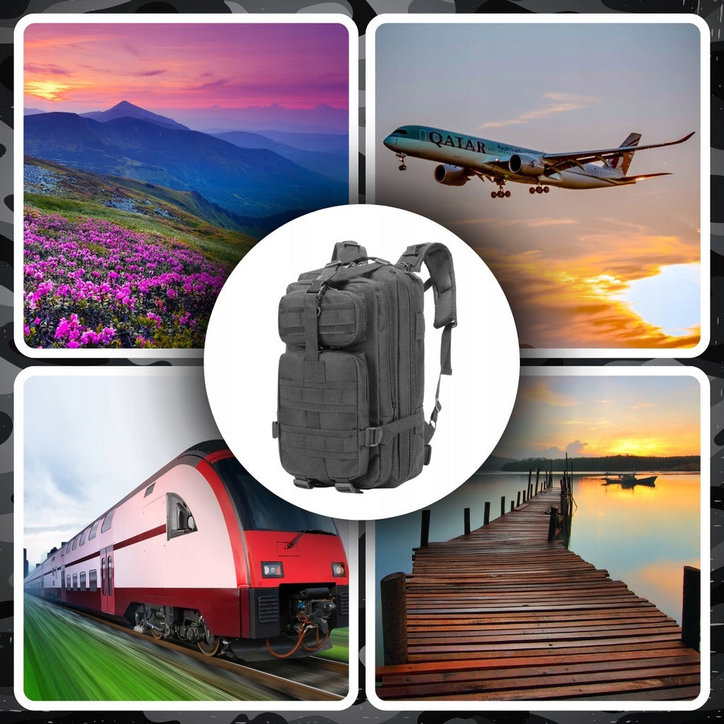 Karinė taktinė kuprinė turistams – 38 l talpa, atspari vandeniui