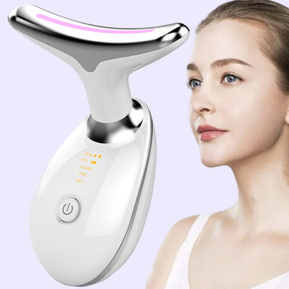 EMS kaklo ir veido masažuoklis su šviesos terapija, šildymo funkcija ir jonų technologija