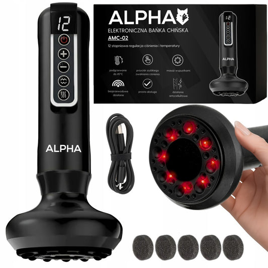 Electric Chinese bubble 3in1 Alpha AMC-02 – masažuoklis su šildymu ir slėgio reguliavimu